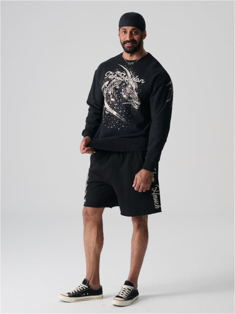 TCH Dragon Rhinestone Printed Wings Sweatshirt