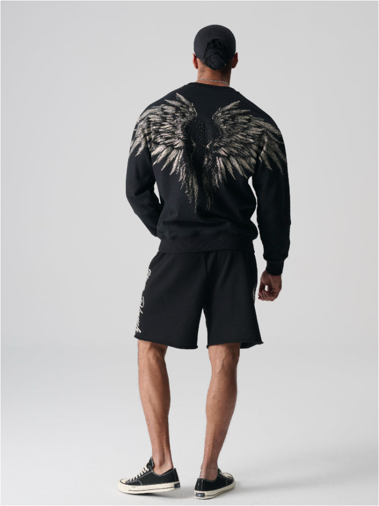 TCH Dragon Rhinestone Printed Wings Sweatshirt