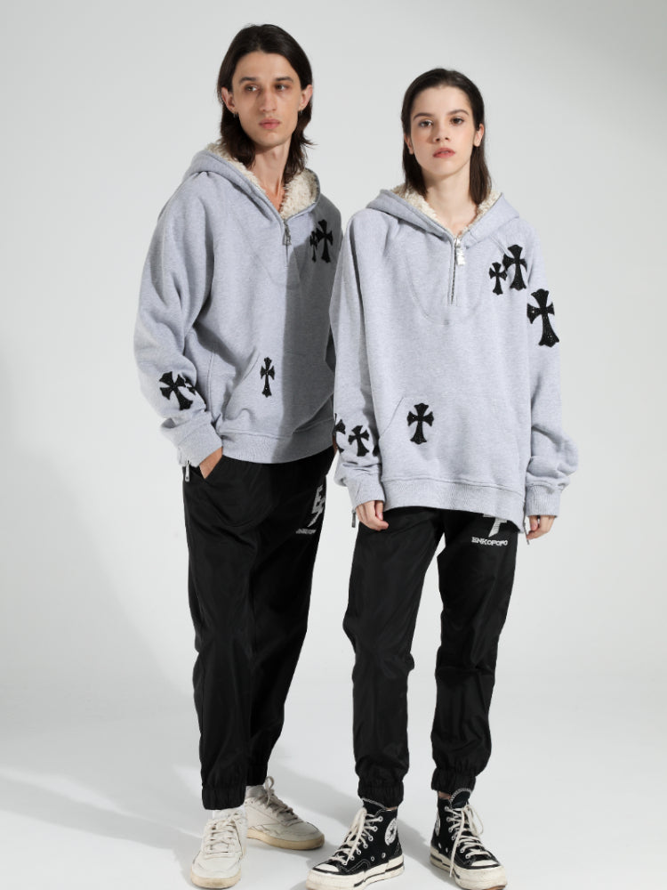 QuickShip TCH Graphic Cross Print Zip Up Hoodie Sweatshirt