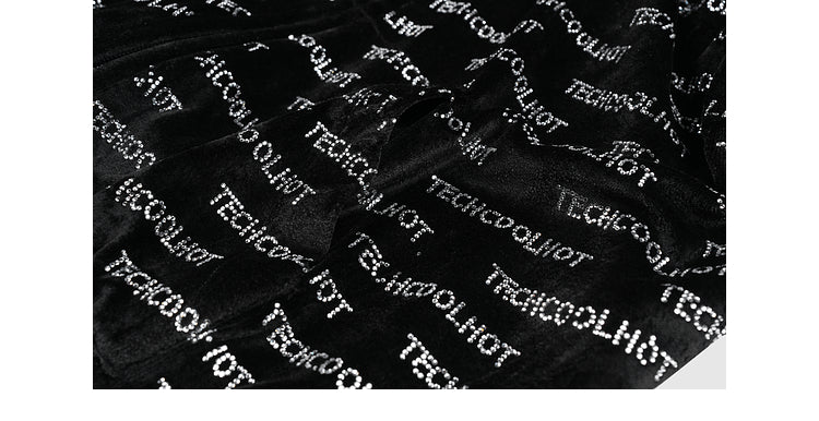 TCH Letter Graphic Rhinestone Zipper Jacket