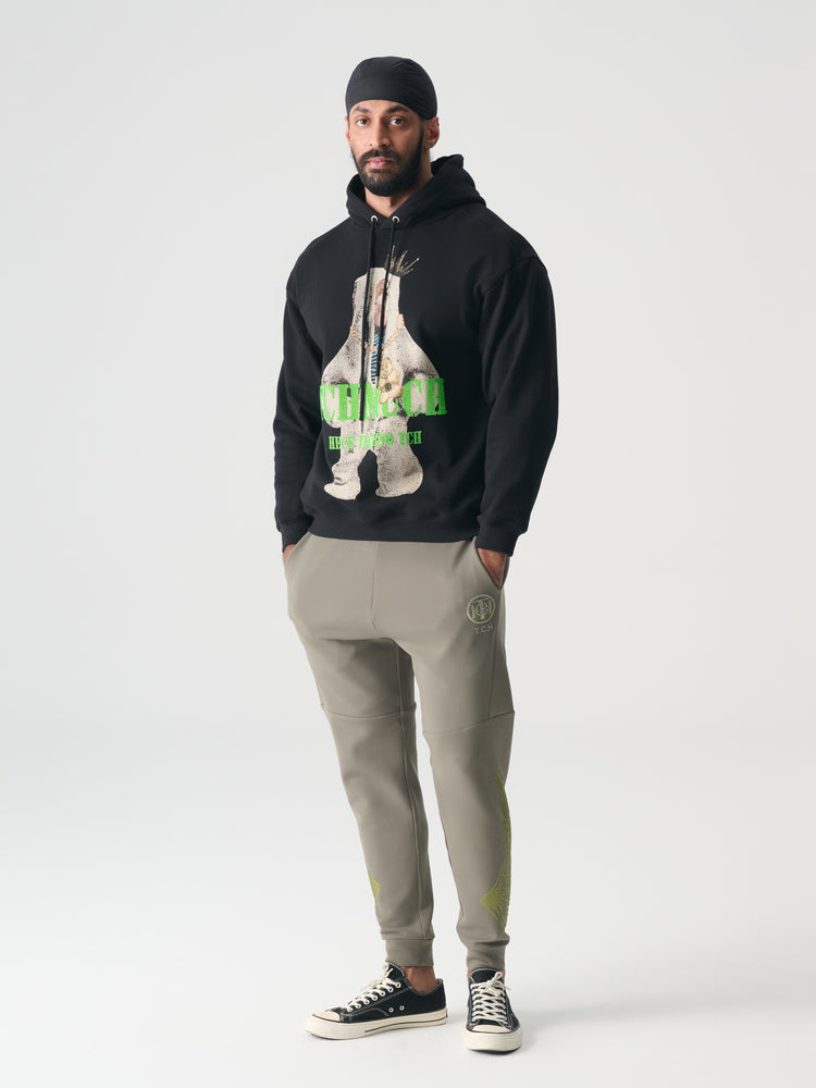 TCH Rhinestone Graphic Print Hooded Sweatshirt