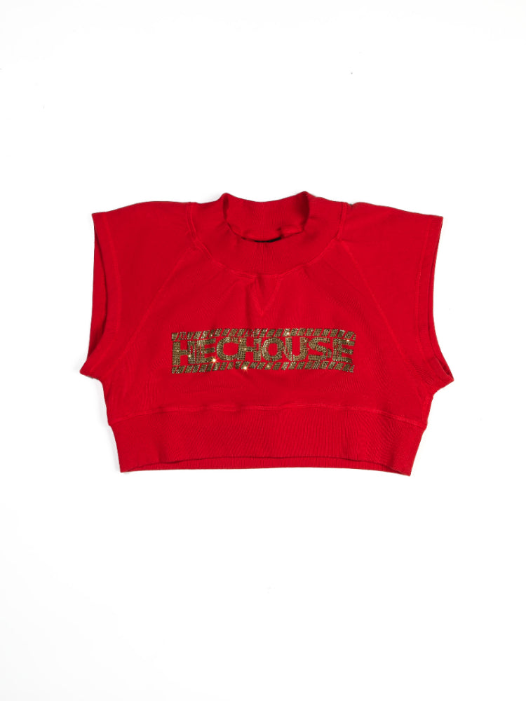 TCH Printed Rhinestone Cropped Tank Top