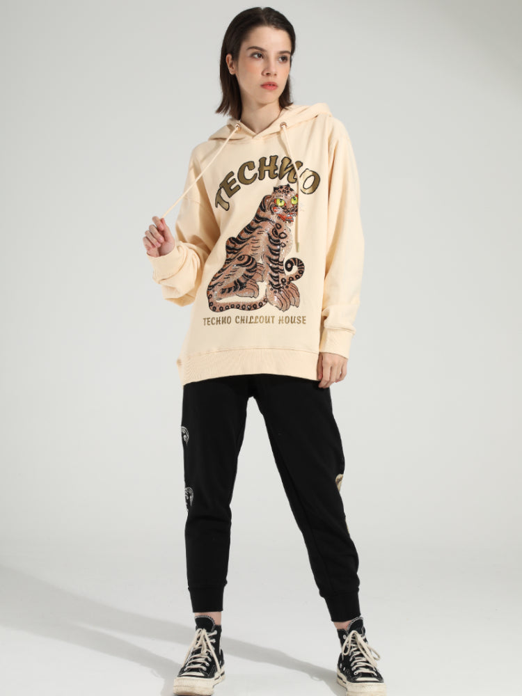 TCH Cartoon Drawstring Rhinestone Angel Wings Hoodie