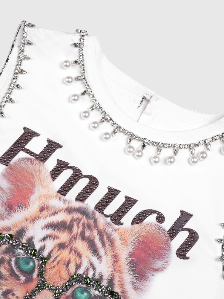 TCH Tiger Print Summer Cotton Bling Tank Top