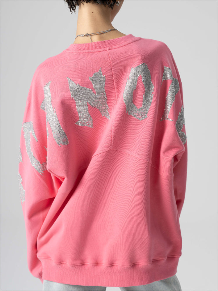 TCH Oversized Cartoon Dragon Rhinestone Sweatshirt