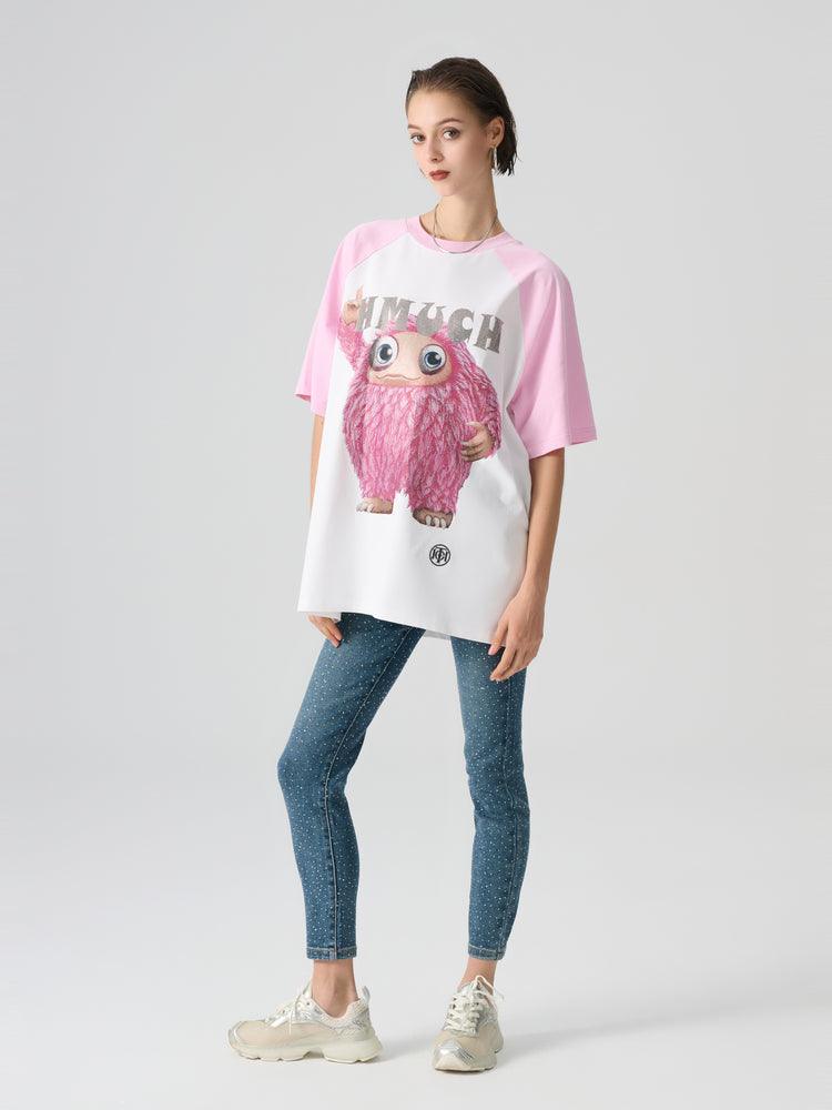 TCH Graphic Rhinestone Patch Crew Neck T-Shirt