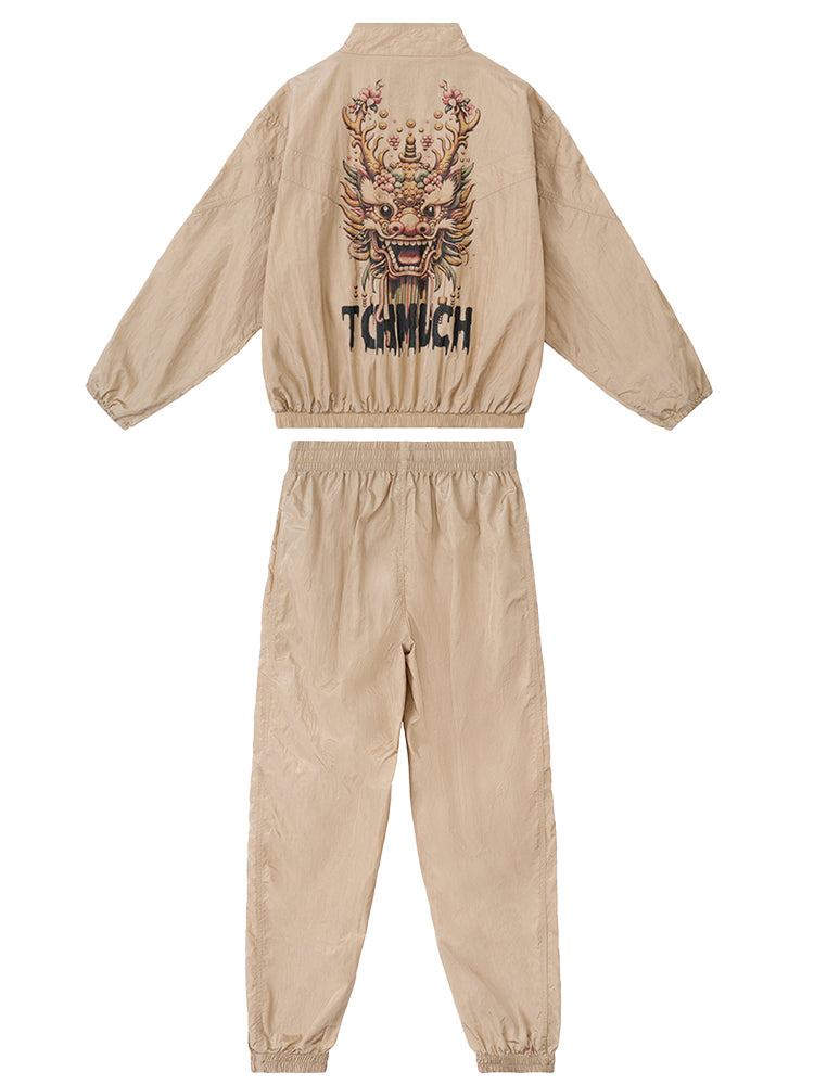 tch 2 piece outfits graphics nylon tracksuit set khaki1 HighEnd Luxury Streetwear Brand Official Showcase