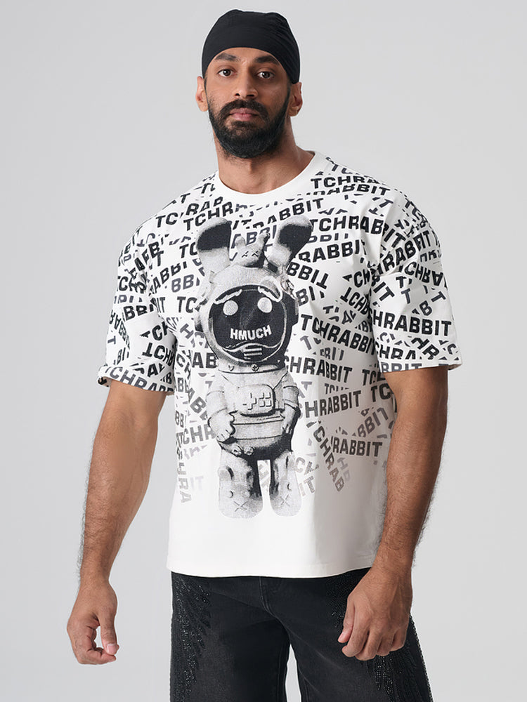 tch all-over letter graphic rhinestone t-shirt white HighEnd Luxury Streetwear Brand Official Showcase