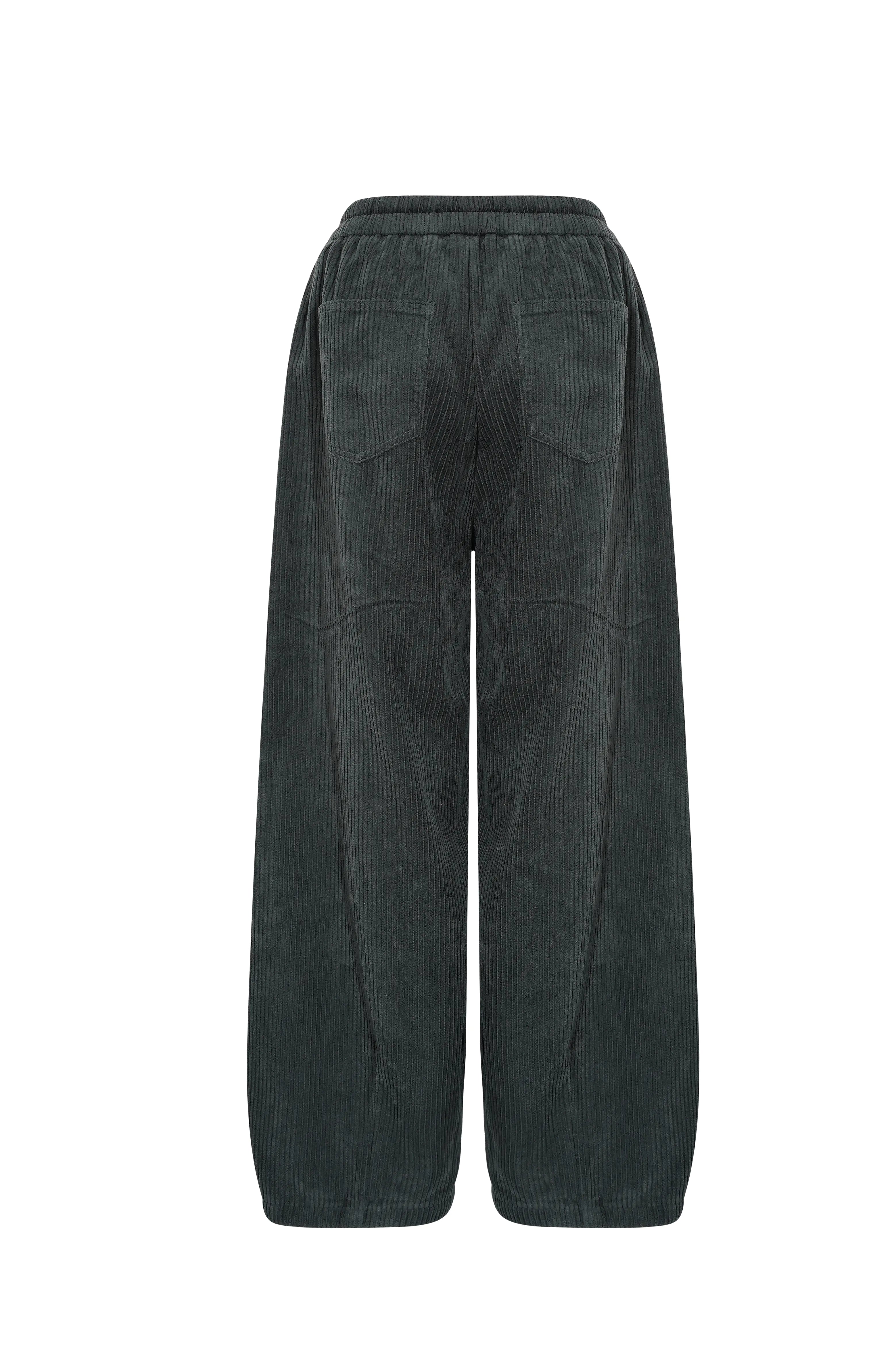 Dark green wide-leg pants on a white background, TCH All-Over Rhinestone Pendant Dark Grey Jogger Pants