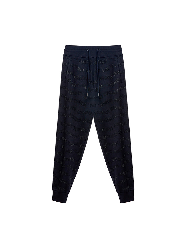 tch all over rhinestone letter print jogger black HighEnd Luxury Streetwear Brand Official Showcase