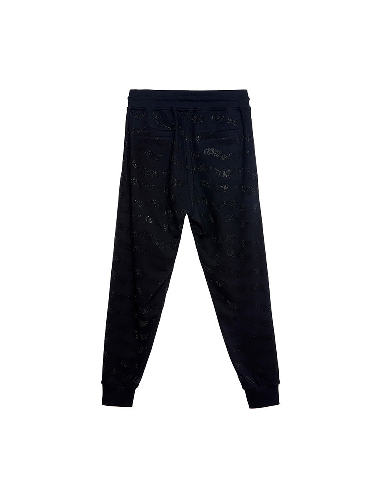 tch all over rhinestone letter print jogger black HighEnd Luxury Streetwear Brand Official Showcase