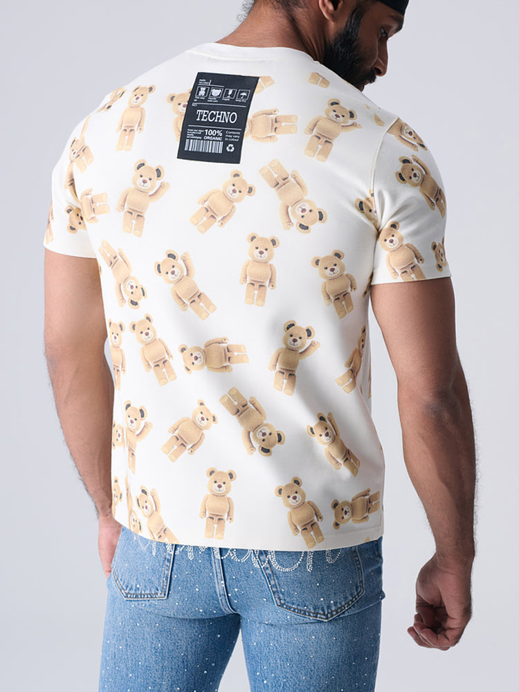TCH All Over Teddy Print Short Sleeve T-Shirt white HighEnd Luxury Streetwear Brand Official Showcase