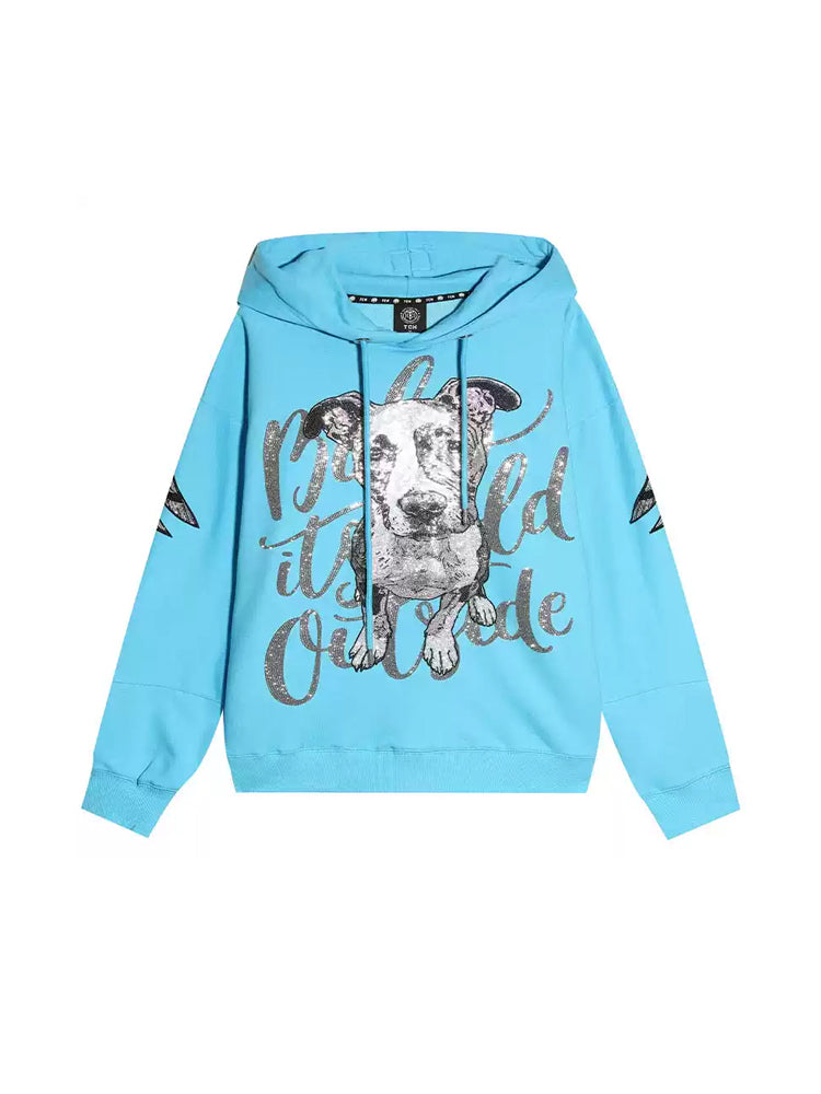 tch angel wings rhinestone dog hoodie blue HighEnd Luxury Streetwear Brand Official Showcase