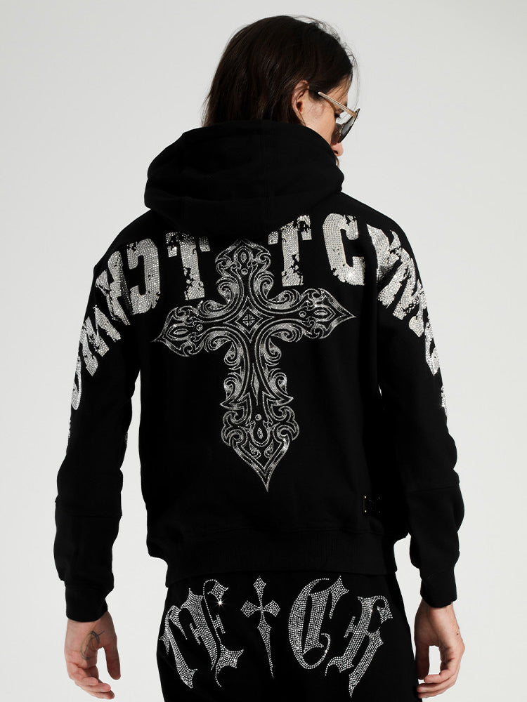 TCH Angry Bear Rhinestone Letter Hoodie black HighEnd Luxury Streetwear Brand Official Showcase
