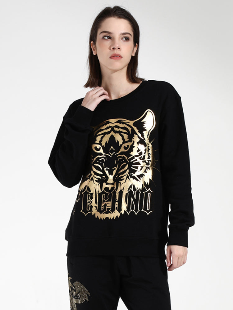 tch animals printed crew neck sweatshirt black HighEnd Luxury Streetwear Brand Official Showcase