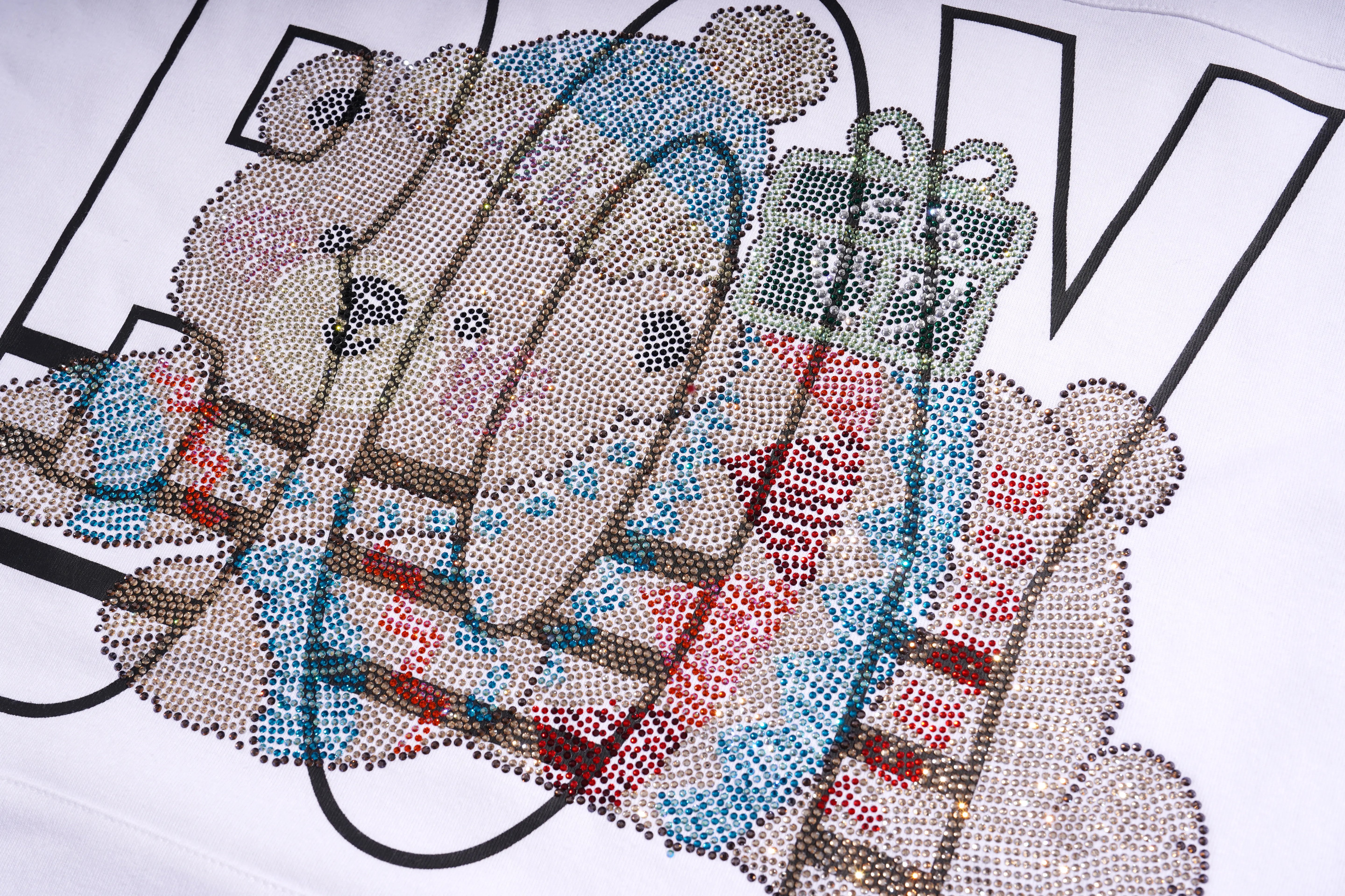 Decorative headbands with floral patterns on a white background, TCH BOY Rhinestone Bear Sweatshirt-8