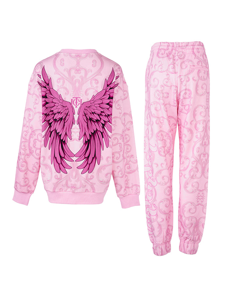 tch baroque graphic long sleeve top and pants sets pink HighEnd Luxury Streetwear Brand Official Showcase