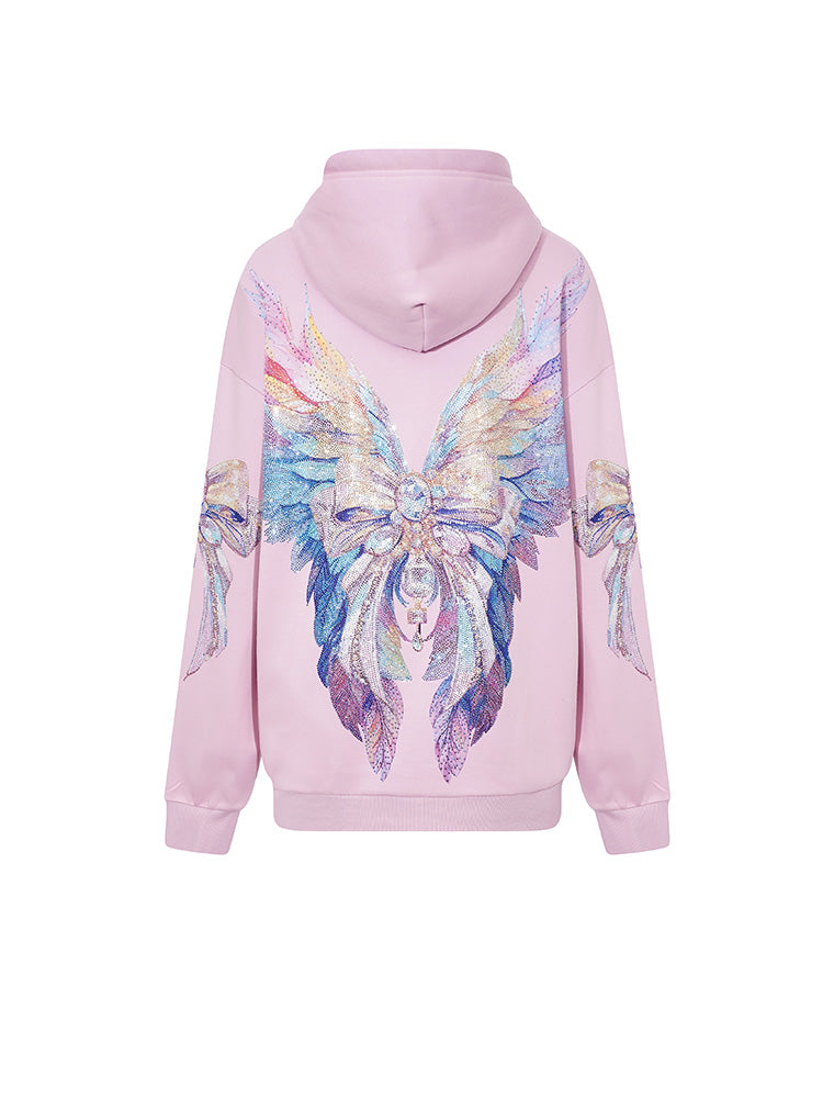 tch bow rhinestone unicorn wings hoodie pink HighEnd Luxury Streetwear Brand Official Showcase
