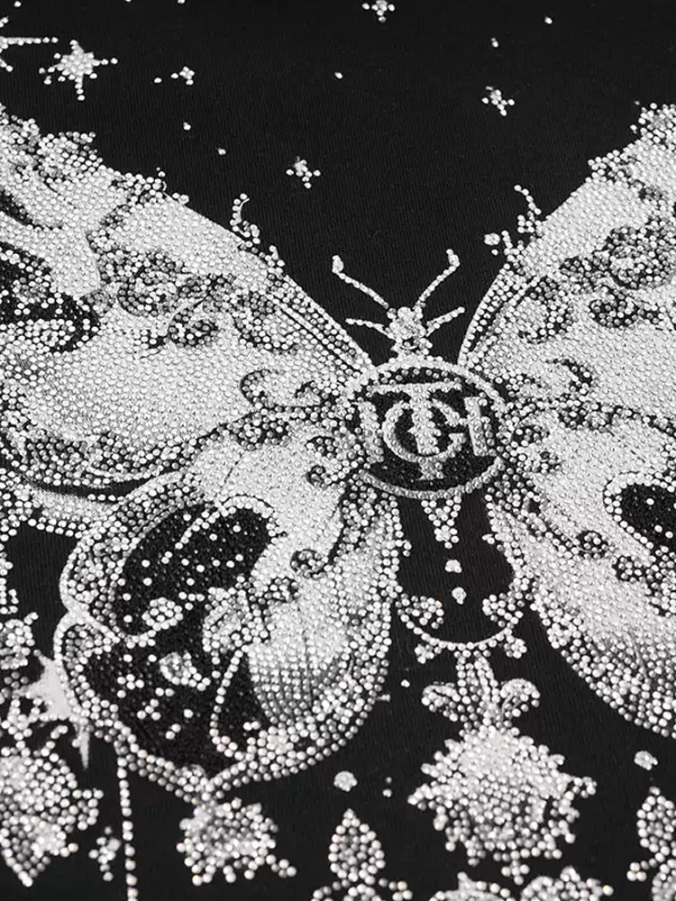 tch butterfly rhinestone snow trendy short dress black HighEnd Luxury Streetwear Brand Official Showcase