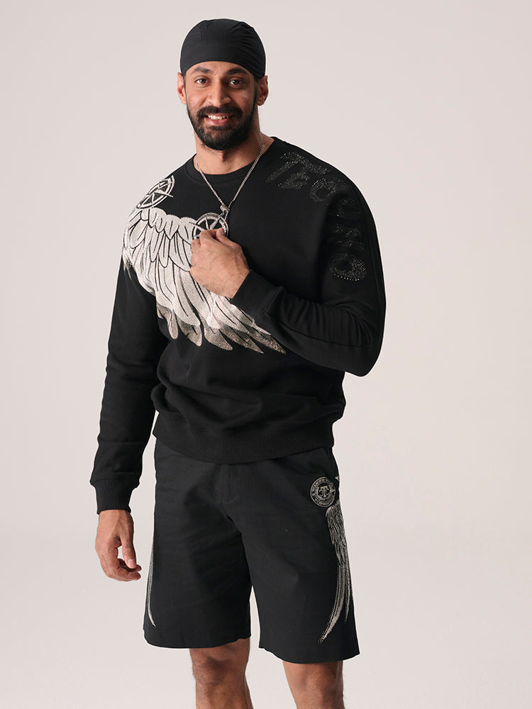 tch casual long sleeve crew neck sweatshirt black HighEnd Luxury Streetwear Brand Official Showcase