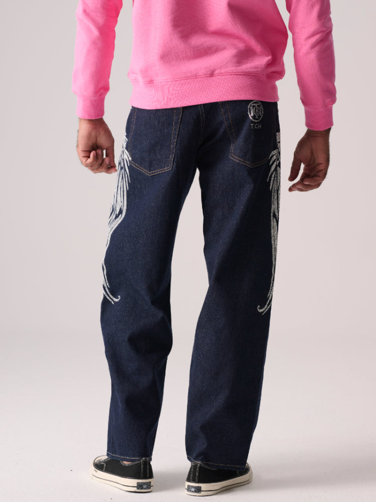 tch casual wide leg denim jeans blue HighEnd Luxury Streetwear Brand Official Showcase