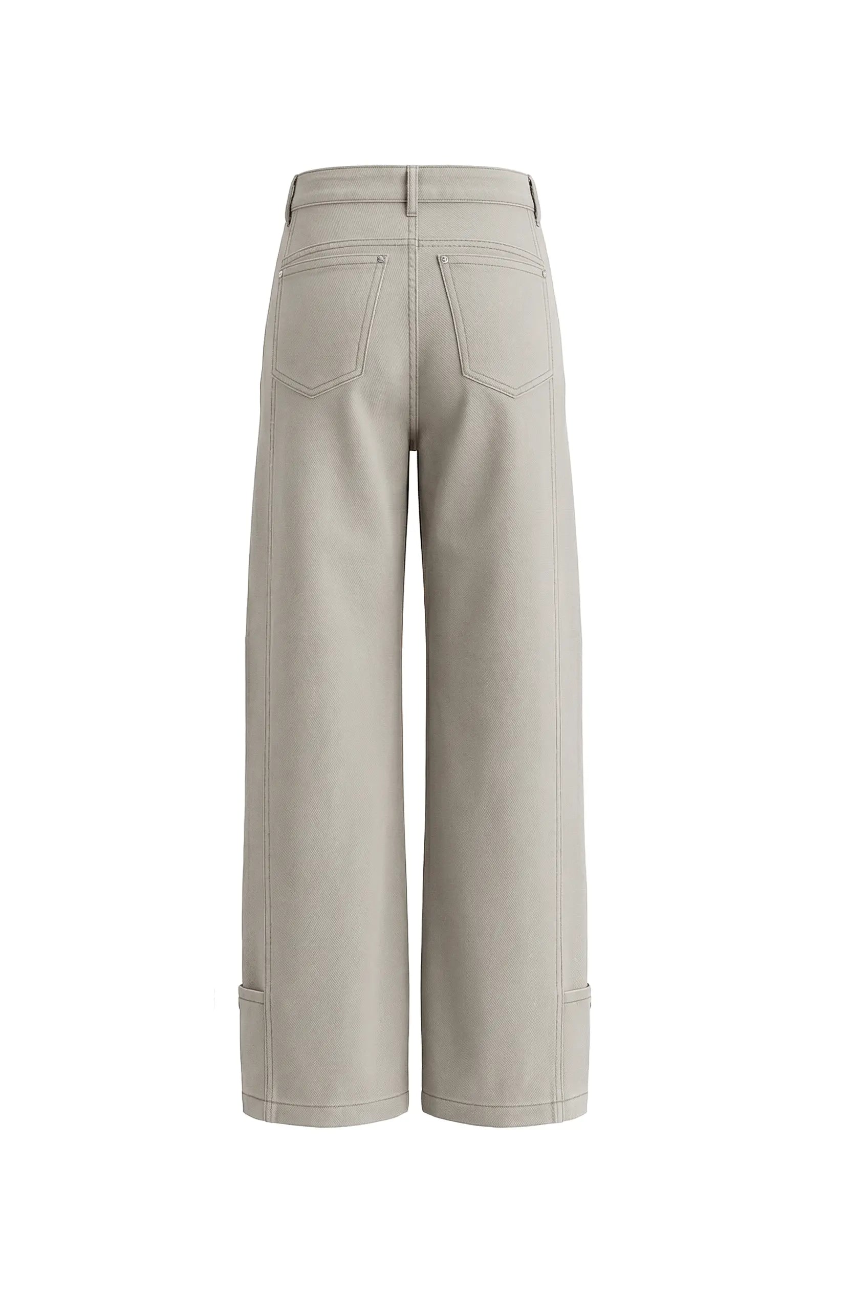Beige wide-leg pants on a white background, TCH Celestial Firework Rhinestone Wide-Leg Pants