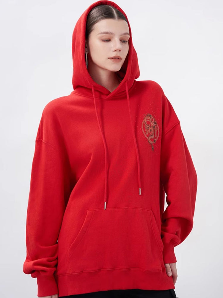 tch cotton dragon rhinestone hoodie red HighEnd Luxury Streetwear Brand Official Showcase