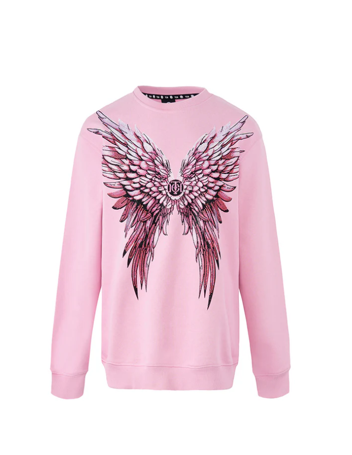 TCH Cotton Rhinestone Wings Sweatshirt black HighEnd Luxury Streetwear Brand Official Showcase