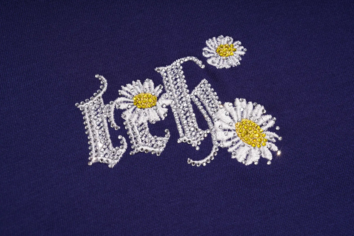 TCH Daisy Flower Graphic Oversized Navy Blue T-Shirt Luxury Streetwear Brand Official Showcase