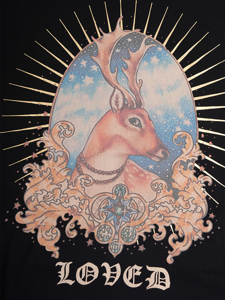 tch deer graphic cotton jersey t-shirt black HighEnd Luxury Streetwear Brand Official Showcase