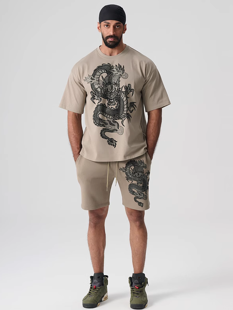 tch dragon rhinestone cotton hiking shorts coffee HighEnd Luxury Streetwear Brand Official Showcase
