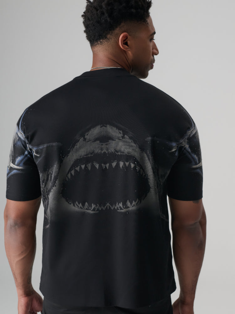 tch fashionable diamond-embedded short-sleeved t-shirt black HighEnd Luxury Streetwear Brand Official Showcase
