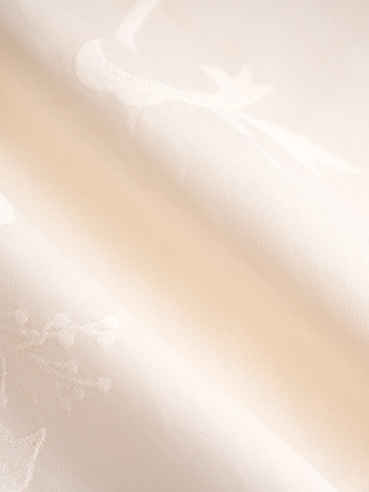 tch flower rhinestone jacquard satin t-shirt beige HighEnd Luxury Streetwear Brand Official Showcase