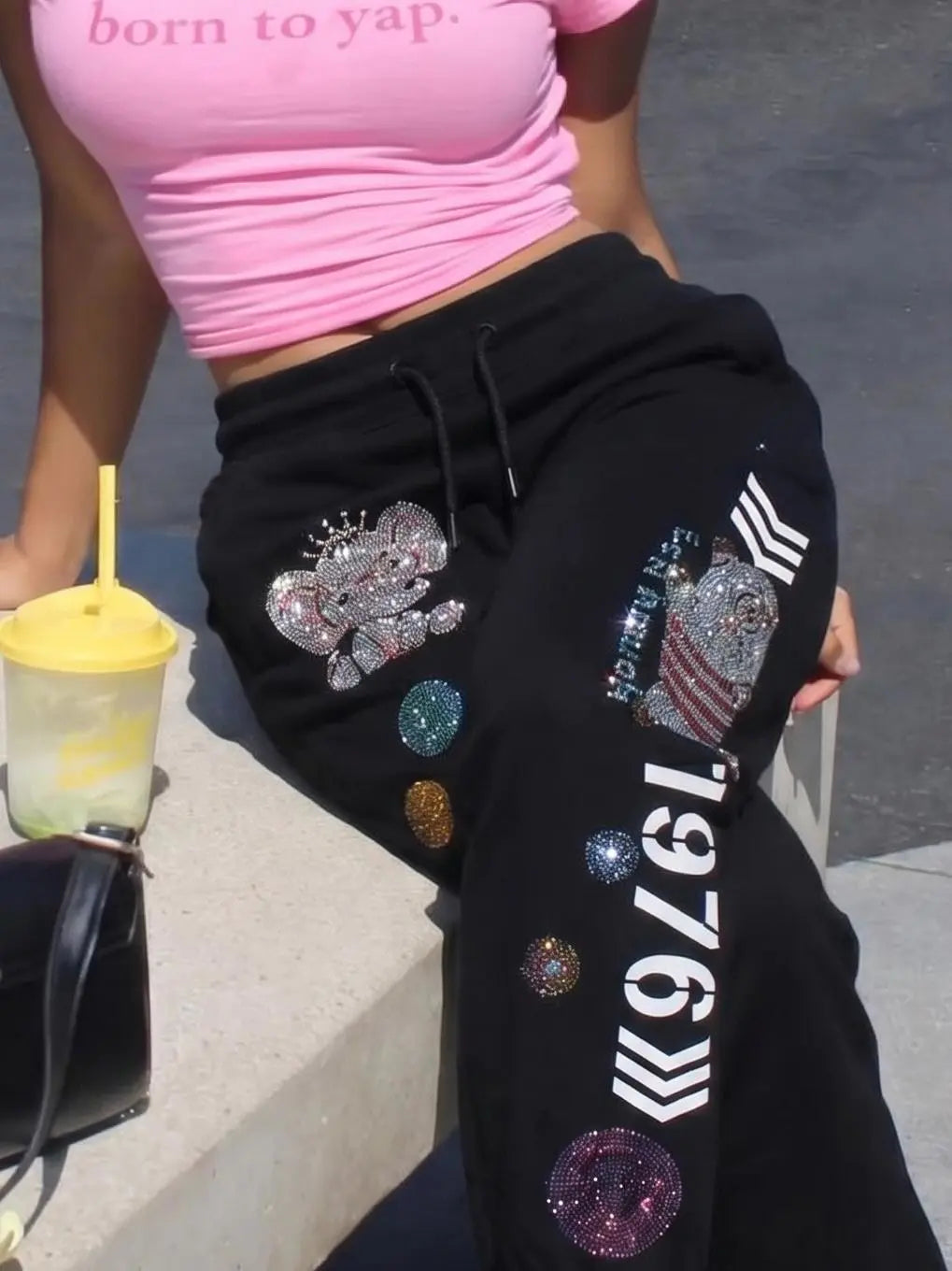TCH Galaxy Animal Rhinestone Jogger Pants Luxury Streetwear Brand Official Showcase