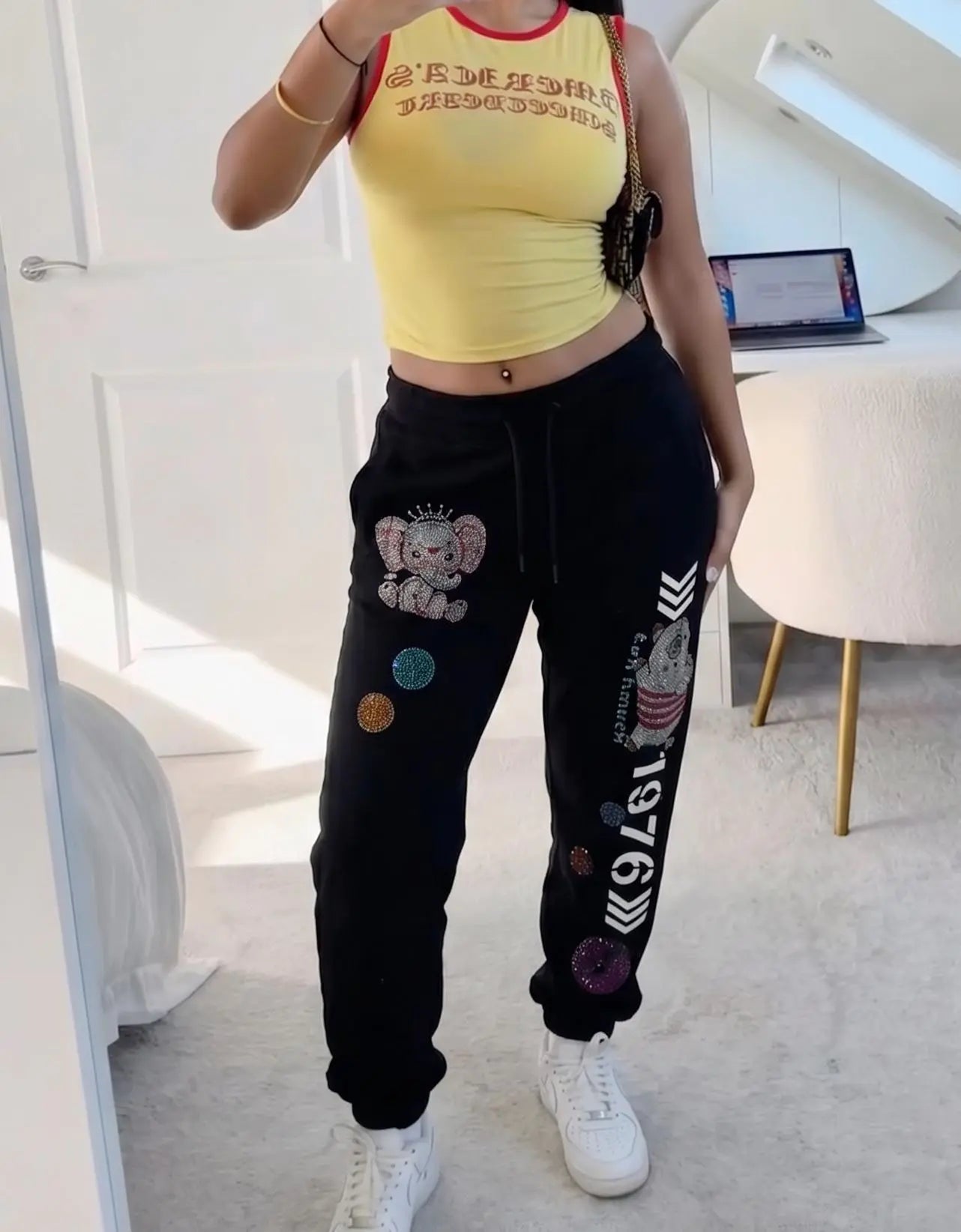 TCH Galaxy Animal Rhinestone Jogger Pants Luxury Streetwear Brand Official Showcase