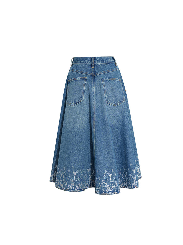 tch galaxy starfall rhinestone denim skirt blue1 HighEnd Luxury Streetwear Brand Official Showcase