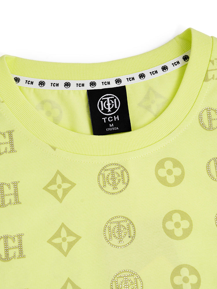 tch geometry rhinestone all-over tee lightyellow HighEnd Luxury Streetwear Brand Official Showcase