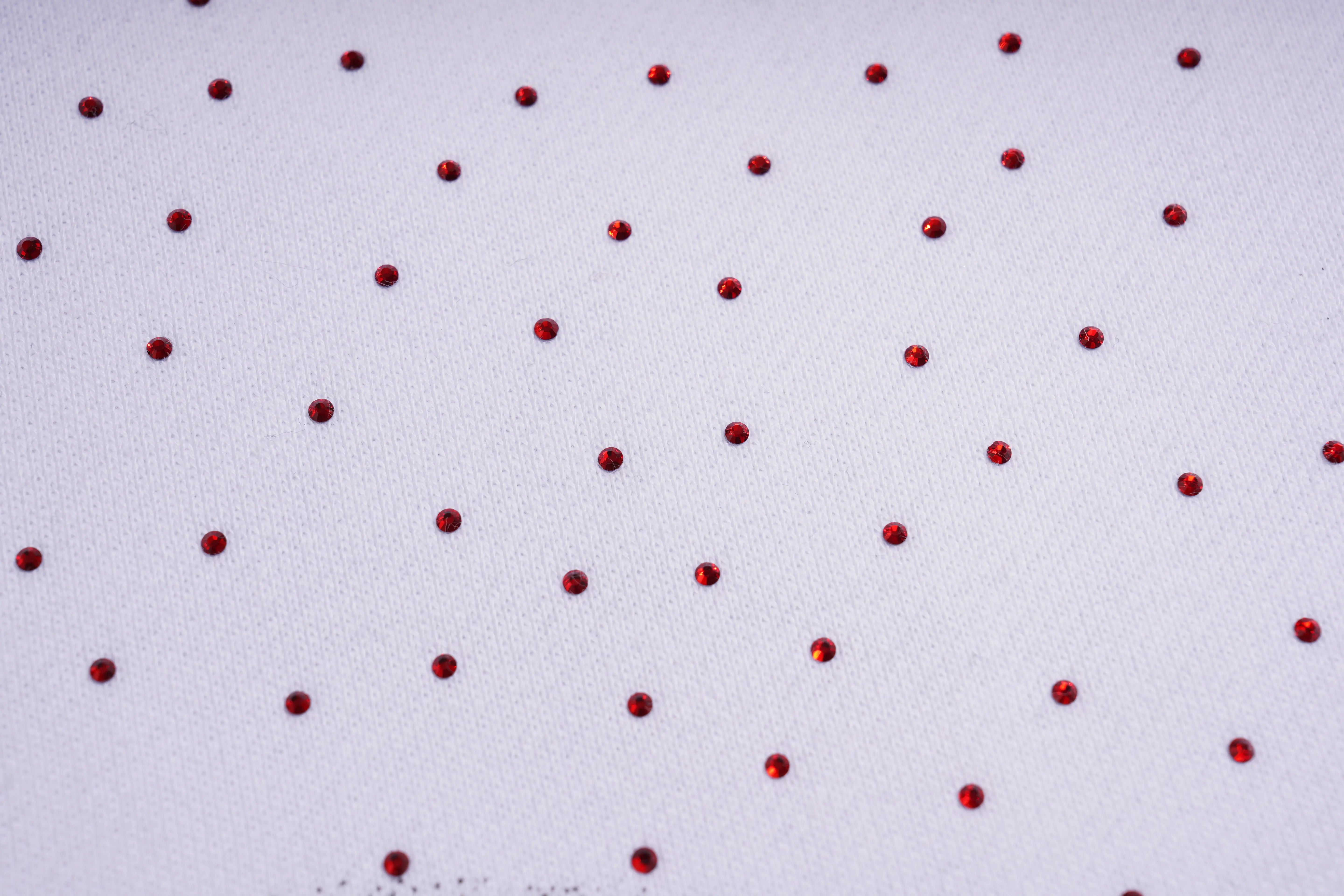 Pattern of red dots on a light gray background, TCH Graffiti Logo Print Crewneck Sweatshirt