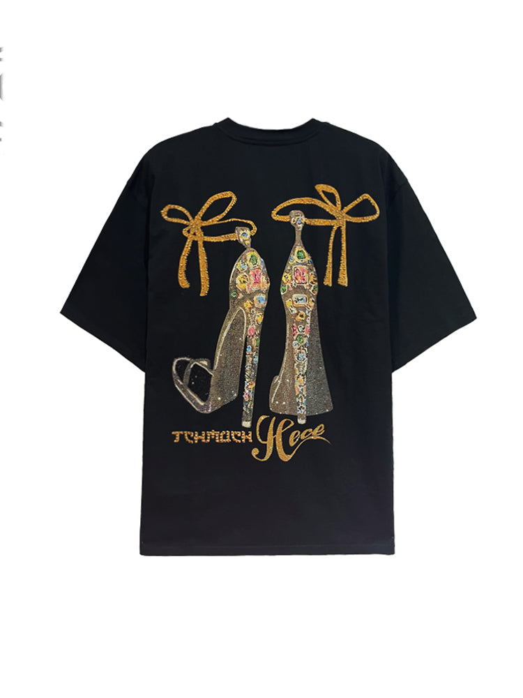 tch graphic cotton rhinestone t-shirt dress black HighEnd Luxury Streetwear Brand Official Showcase