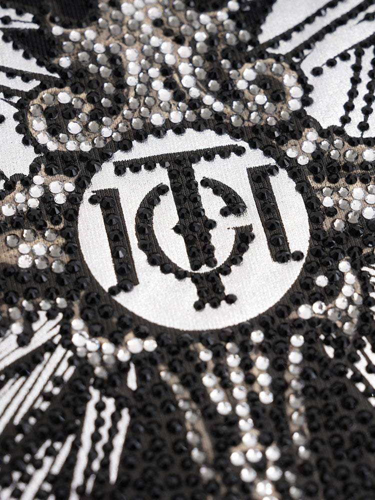 TCH Graphic Rhinestone Angel Wings T-shirt Dress black HighEnd Luxury Streetwear Brand Official Showcase