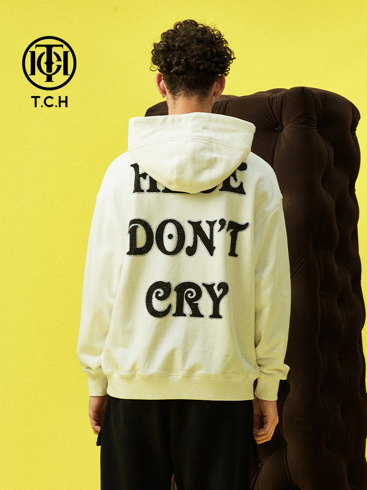 tch graphic rhinestone cotton hoodie white HighEnd Luxury Streetwear Brand Official Showcase