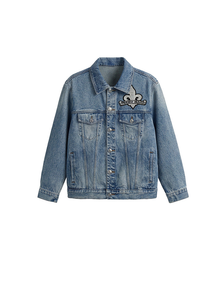TCH Graphic Rhinestone Denim Jacket-5