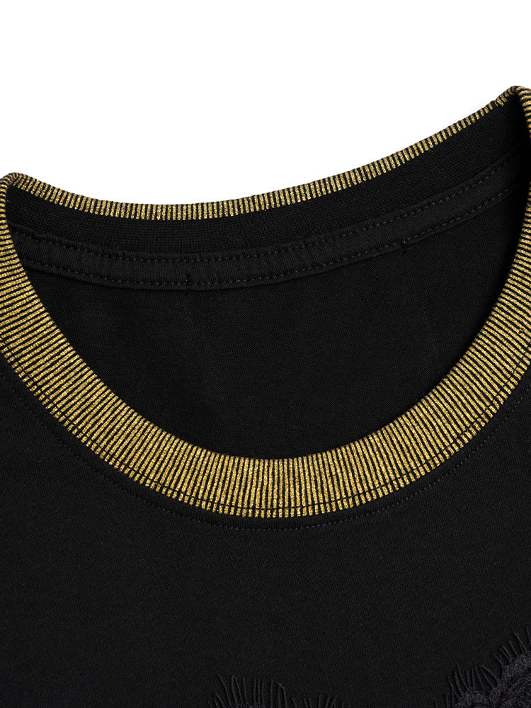 tch graphic rhinestone fahion ribbed tee black HighEnd Luxury Streetwear Brand Official Showcase