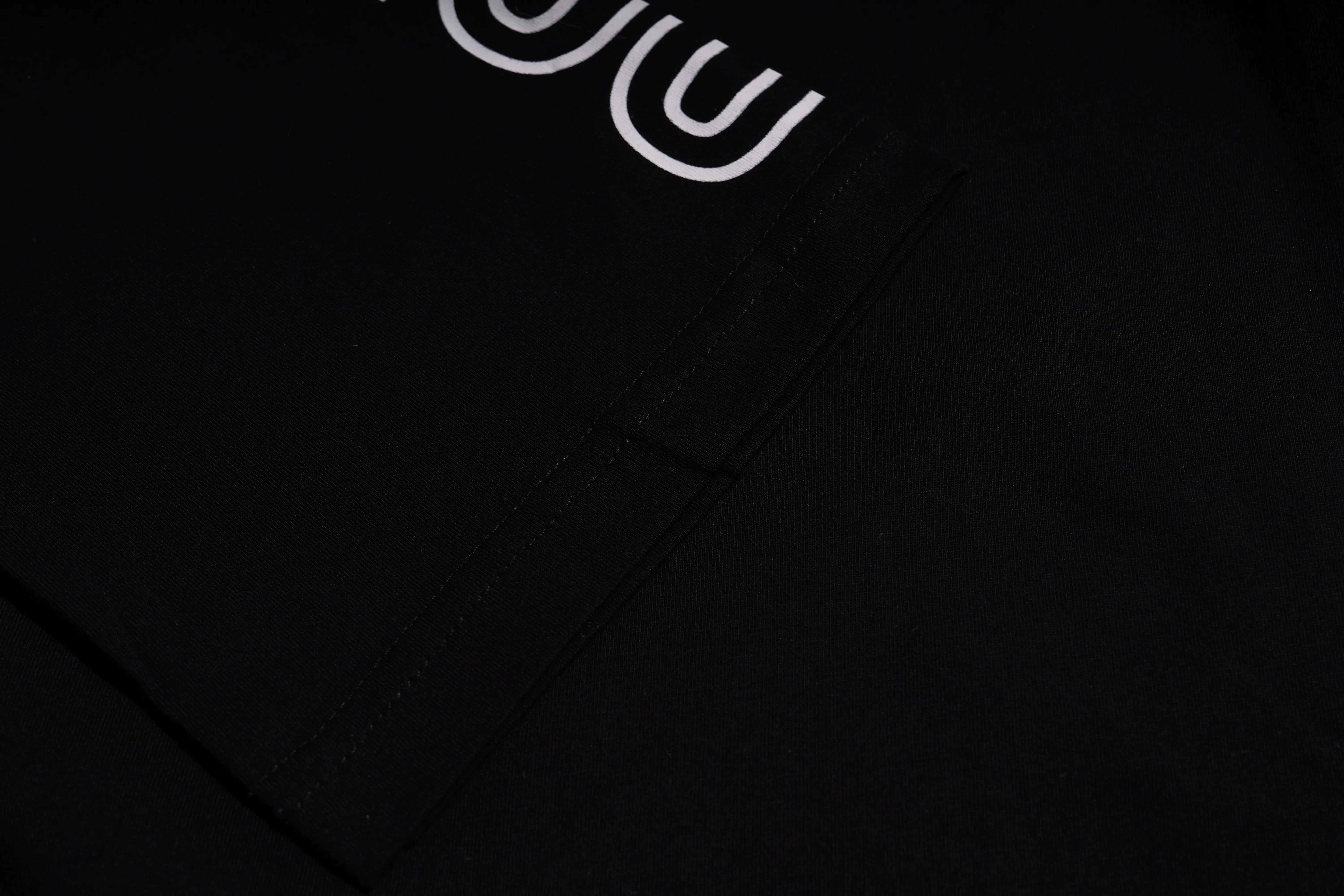 Black shirt with a white logo on a black background TCH Graphic Rhinestone Heat Transfer Crewneck Sweatshirt-