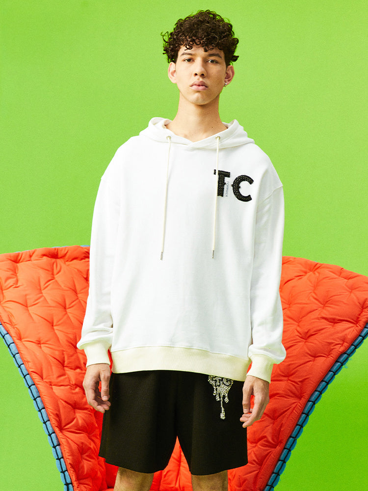 tch graphic rhinestone oversized hoodie white HighEnd Luxury Streetwear Brand Official Showcase
