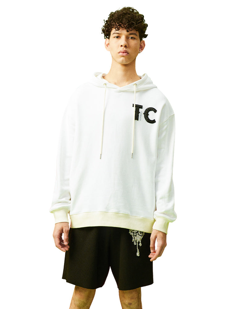 tch graphic rhinestone oversized hoodie white HighEnd Luxury Streetwear Brand Official Showcase