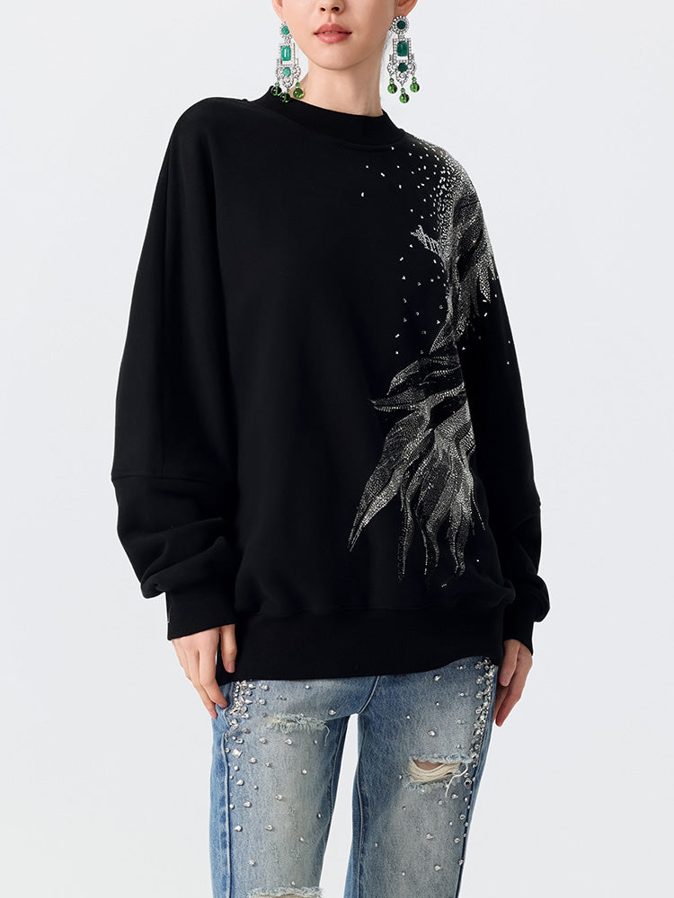 tch graphic rhinestone style letter sweatshirt black HighEnd Luxury Streetwear Brand Official Showcase