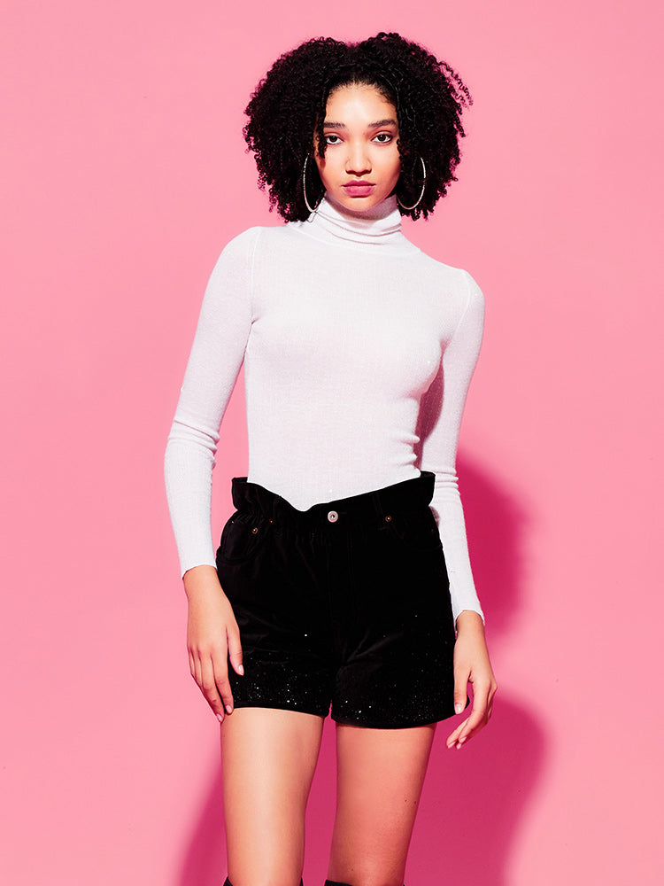 tch high neck slim fit solid knit top white HighEnd Luxury Streetwear Brand Official Showcase