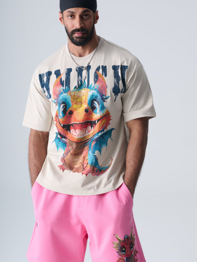 tch hot diamond cute little dragon print t shirt White HighEnd Luxury Streetwear Brand Official Showcase