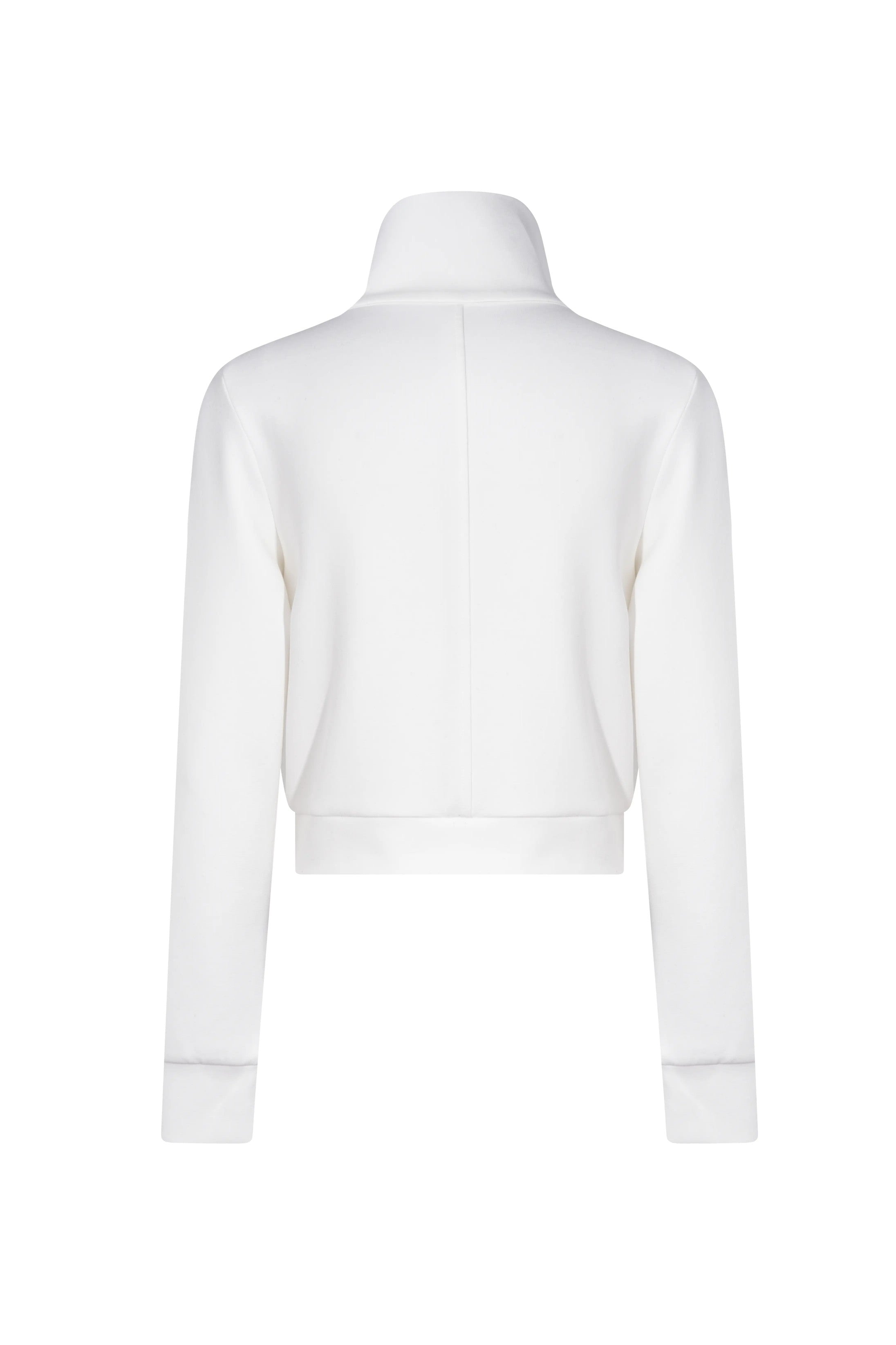 White sweatshirt on a white background, TCH Ice Blue Rhinestone Bow Zip-Up Jacket
